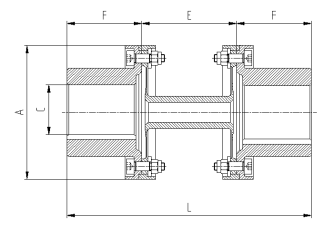 高速膜片聯(lián)軸器尺寸圖
