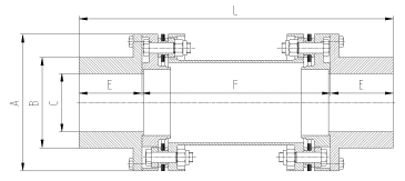 BF型大軸孔包容型膜片聯(lián)軸器尺寸